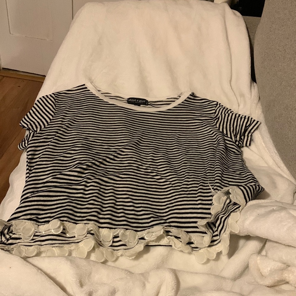 Black/White Tee with flowers